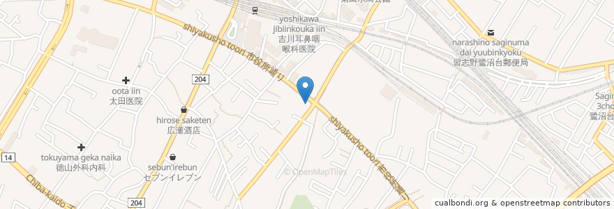 Mapa de ubicacion de オリジン弁当 en Japan, Chiba Prefecture, Narashino.