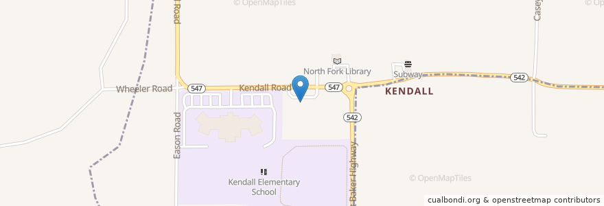 Mapa de ubicacion de Mobil en アメリカ合衆国, ワシントン州, Whatcom County, Kendall.