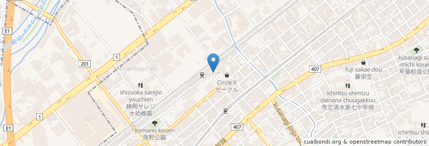Mapa de ubicacion de 鳥貴族 en Япония, Сидзуока, 静岡市, 清水区.