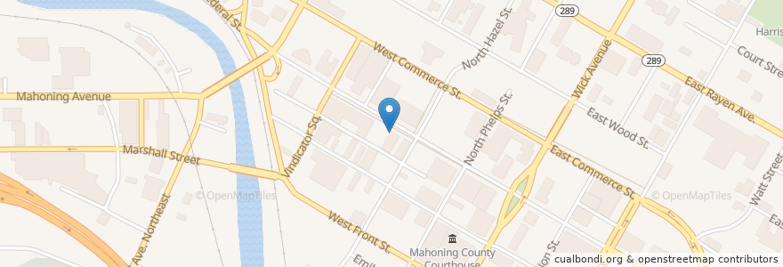 Mapa de ubicacion de Draught House en Amerika Birleşik Devletleri, Ohio, Mahoning County, Youngstown.
