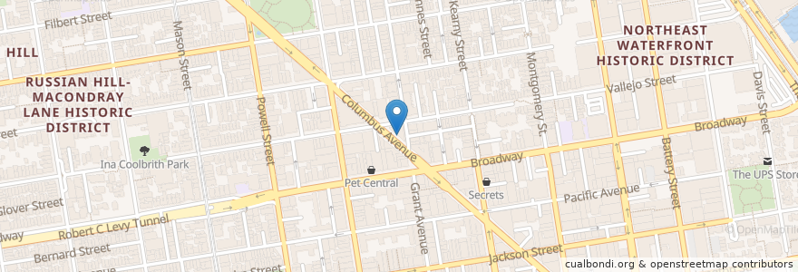Mapa de ubicacion de Il Casaro Pizzeria en アメリカ合衆国, カリフォルニア州, サンフランシスコ, San Francisco.