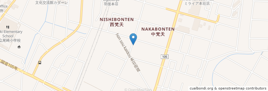 Mapa de ubicacion de 大の道公民館 en 日本, 秋田県, 由利本荘市.