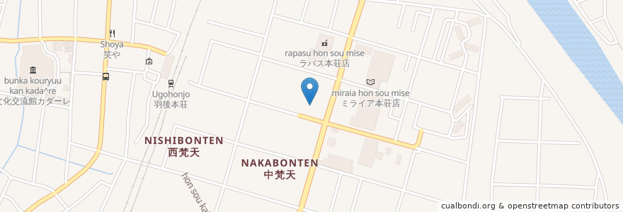 Mapa de ubicacion de 秋田銀行 本荘東支店 en Japan, Präfektur Akita, 由利本荘市.