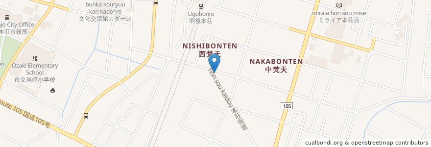 Mapa de ubicacion de 大の道延命地蔵尊 en Japon, Préfecture D'Akita, 由利本荘市.