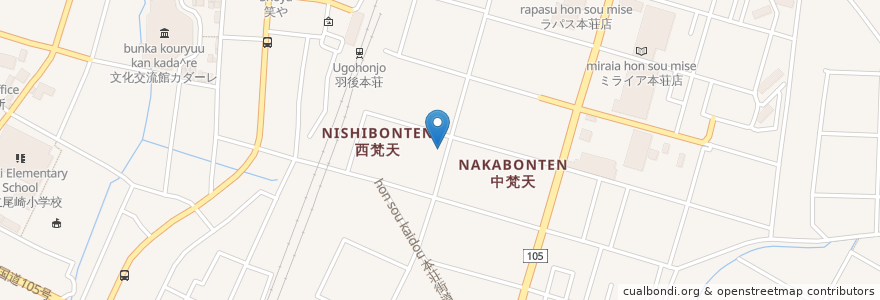 Mapa de ubicacion de 香港ハウス en ژاپن, 秋田県, 由利本荘市.