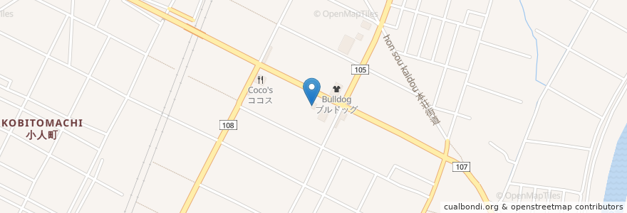 Mapa de ubicacion de 吉野家 en 日本, 秋田県, 由利本荘市.
