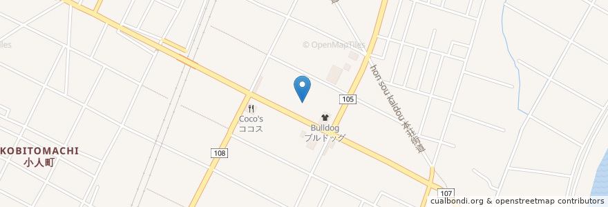Mapa de ubicacion de 牛角 由利本荘店 en Япония, Акита, 由利本荘市.