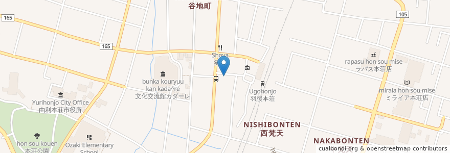 Mapa de ubicacion de こんな隠れ家どうでしょう！ en 日本, 秋田県, 由利本荘市.