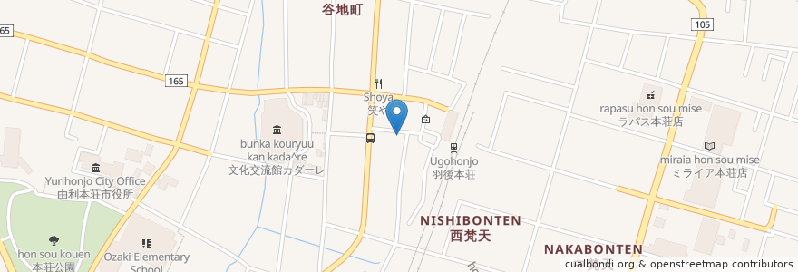 Mapa de ubicacion de 秀峰ラーメン en Jepun, 秋田県, 由利本荘市.
