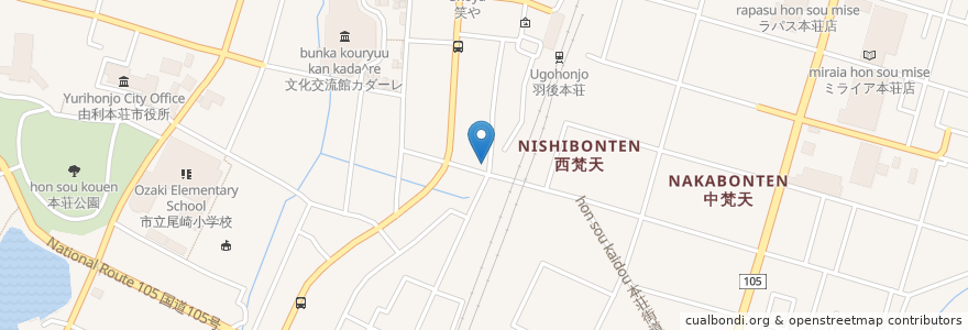 Mapa de ubicacion de 志村歯科医院 en ژاپن, 秋田県, 由利本荘市.