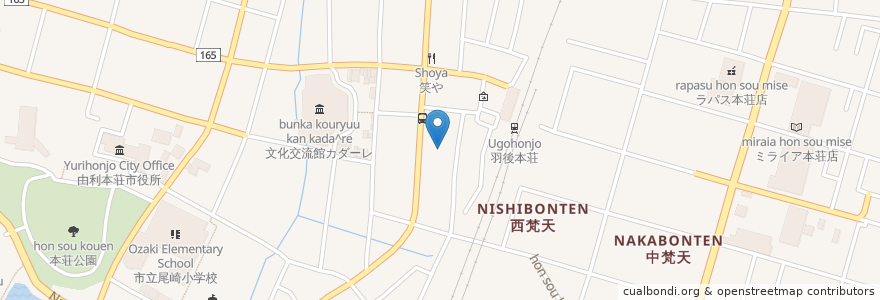 Mapa de ubicacion de 東林寺 en اليابان, أكيتا, 由利本荘市.
