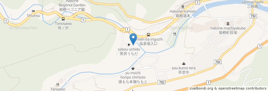 Mapa de ubicacion de はつ花 本店 en Jepun, 神奈川県, 足柄下郡, 箱根町.