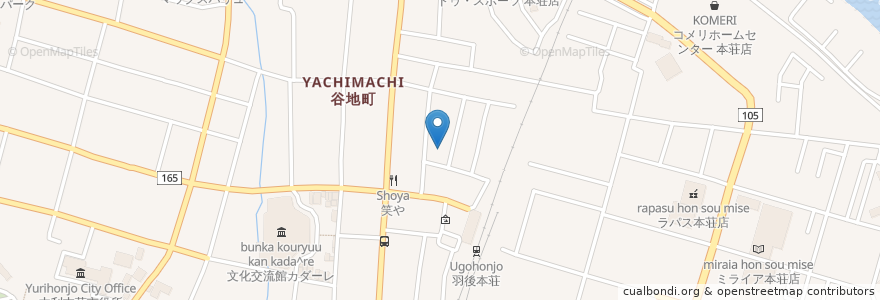 Mapa de ubicacion de 本荘整形外科 en Japón, Prefectura De Akita, 由利本荘市.
