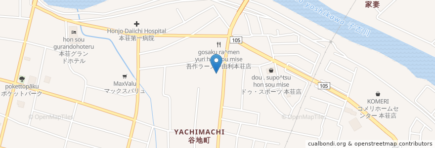 Mapa de ubicacion de こがねちゃん弁当 駅前店 en 日本, 秋田県, 由利本荘市.