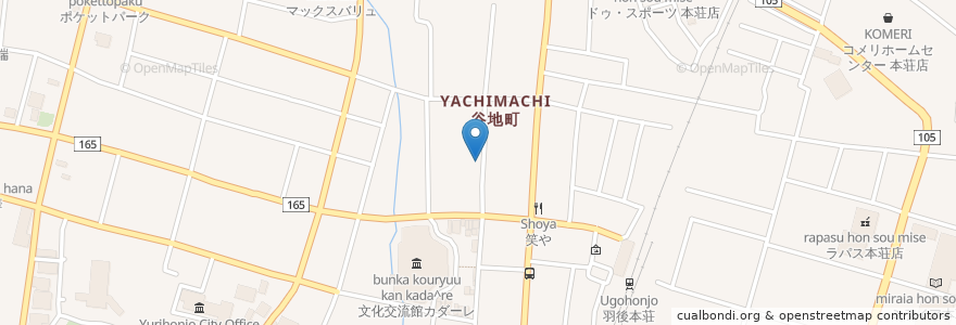 Mapa de ubicacion de 居酒屋金ちゃん en 일본, 아키타현, 由利本荘市.