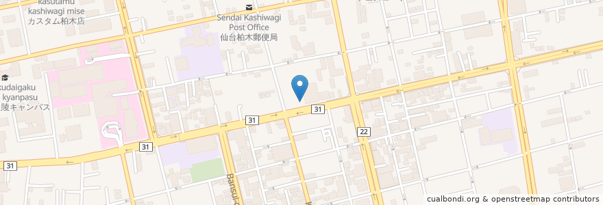 Mapa de ubicacion de ニッポンレンタカー 仙台北四番丁営業所 en 일본, 미야기현, 仙台市, 青葉区.