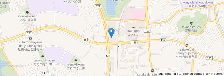 Mapa de ubicacion de 南千里地区公民館 en Japón, Prefectura De Osaka, 吹田市.