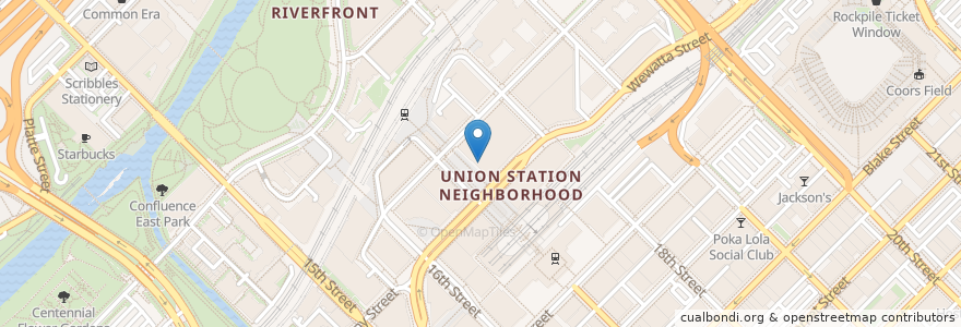 Mapa de ubicacion de Tel Aviv Street Food en Соединённые Штаты Америки, Колорадо, Denver County, Денвер.