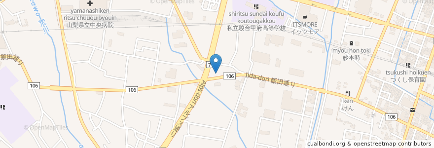 Mapa de ubicacion de ENEOS en ژاپن, 山梨県, 甲府市.