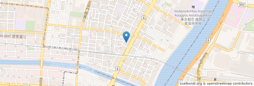 Mapa de ubicacion de 鳥良商店 en 일본, 도쿄도, 다이토구.