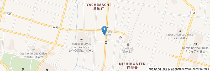 Mapa de ubicacion de ときわ会館 en Jepun, 秋田県, 由利本荘市.