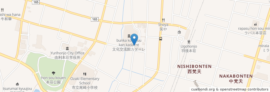 Mapa de ubicacion de ペパーミント en Japonya, 秋田県, 由利本荘市.