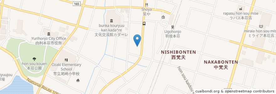 Mapa de ubicacion de 松乃寿し en Japón, Prefectura De Akita, 由利本荘市.