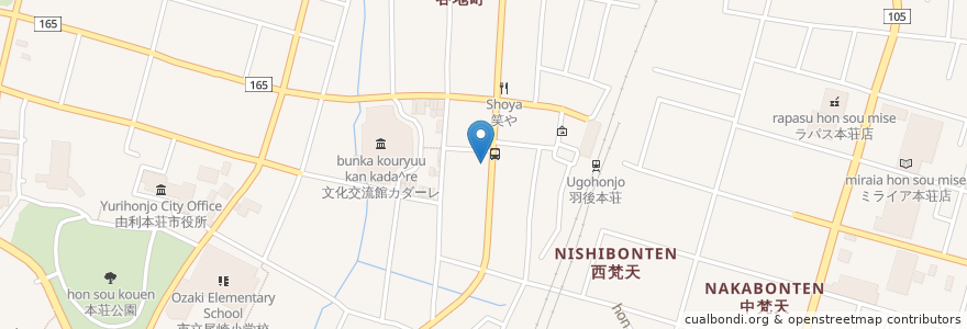 Mapa de ubicacion de スナック喫茶イフ en Japão, 秋田県, 由利本荘市.