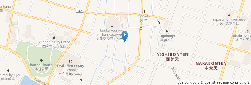 Mapa de ubicacion de 酔処 和さ美 en 日本, 秋田県, 由利本荘市.