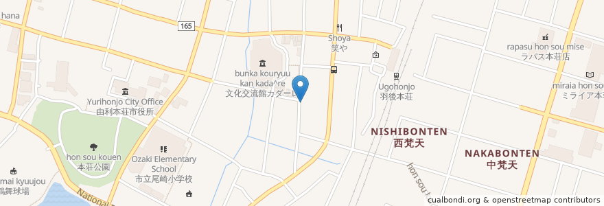 Mapa de ubicacion de 鶴千亀万 en Japão, 秋田県, 由利本荘市.