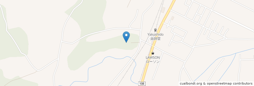 Mapa de ubicacion de 医薬神社 en 일본, 아키타현, 由利本荘市.