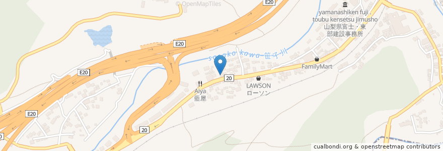 Mapa de ubicacion de ガスト en Jepun, 山梨県, 大月市.