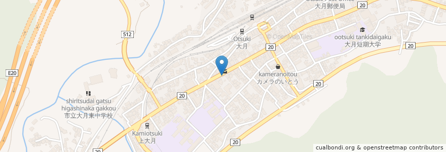 Mapa de ubicacion de ENEOS en 日本, 山梨県, 大月市.