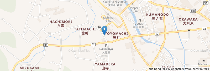 Mapa de ubicacion de 藤田薬局 en Jepun, 秋田県, 由利本荘市.