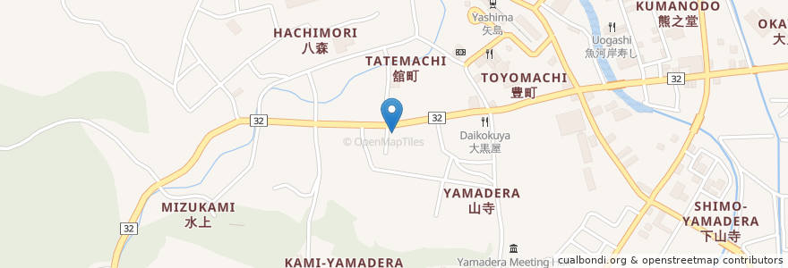 Mapa de ubicacion de ハト薬局 en 日本, 秋田県, 由利本荘市.