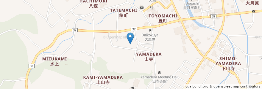 Mapa de ubicacion de 宇賀神社 en Jepun, 秋田県, 由利本荘市.