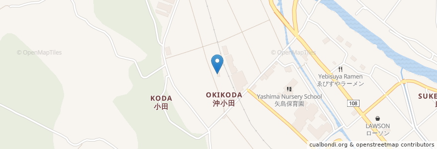 Mapa de ubicacion de 小田神社 en Japão, 秋田県, 由利本荘市.