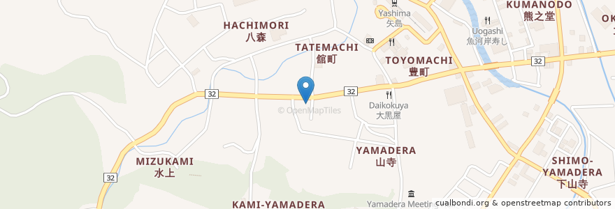 Mapa de ubicacion de 秋田銀行 矢島支店 en Jepun, 秋田県, 由利本荘市.