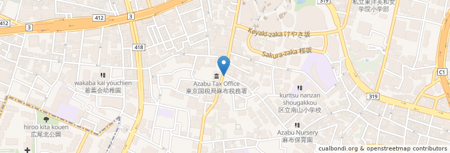 Mapa de ubicacion de Hona en 日本, 東京都, 港区.
