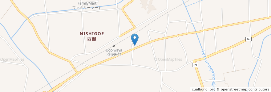 Mapa de ubicacion de さんぽ en Japão, 秋田県, 由利本荘市.