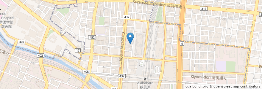 Mapa de ubicacion de とんこつらーめん博多風龍 en Japon, Tokyo, 千代田区.