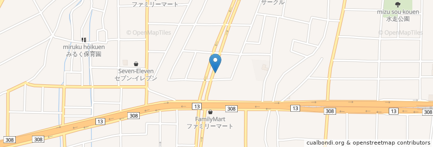 Mapa de ubicacion de レストラン サンク en 日本, 大阪府, 東大阪市.