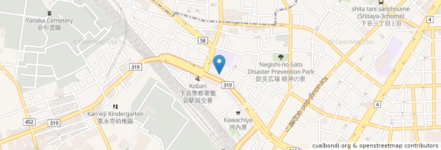 Mapa de ubicacion de ねぎしのさと en 日本, 東京都, 台東区.