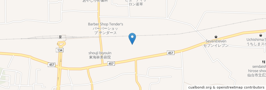 Mapa de ubicacion de 愛子幼稚園 en 日本, 宫城县, 仙台市, 青葉区.