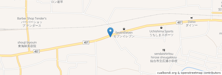 Mapa de ubicacion de 蕃山そば en ژاپن, 宮城県, 仙台市, 青葉区.