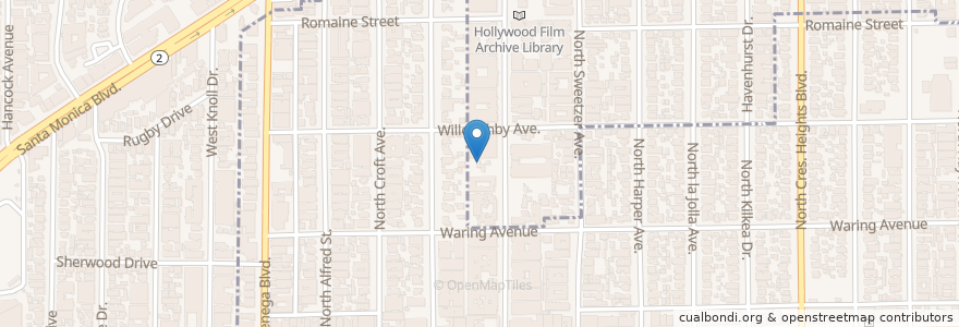 Mapa de ubicacion de MAK Center for Art and Architecture en 美利坚合众国/美利堅合眾國, 加利福尼亚州/加利福尼亞州, 洛杉矶县, 洛杉矶, West Hollywood.