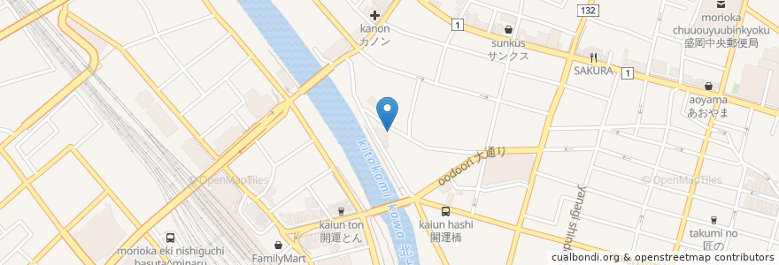 Mapa de ubicacion de 旬菜おでん根菜屋 en Japan, Präfektur Iwate, 盛岡市.