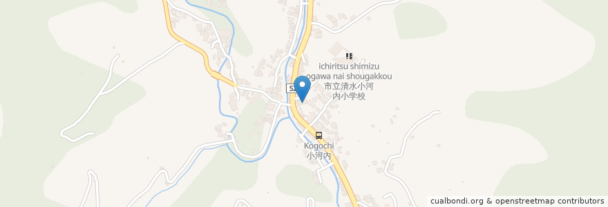 Mapa de ubicacion de 小河内こども園 en Japan, Präfektur Shizuoka, 静岡市, 清水区.