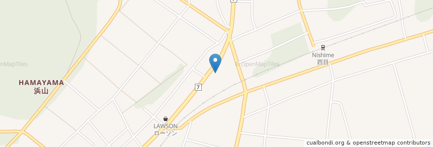Mapa de ubicacion de 薬王堂 由利本荘西目店 en 日本, 秋田県, 由利本荘市.