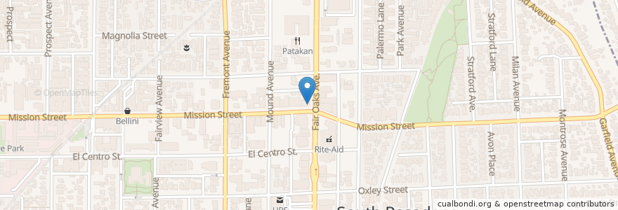 Mapa de ubicacion de Fair Oaks Pharmacy en Estados Unidos Da América, Califórnia, Los Angeles County, South Pasadena.
